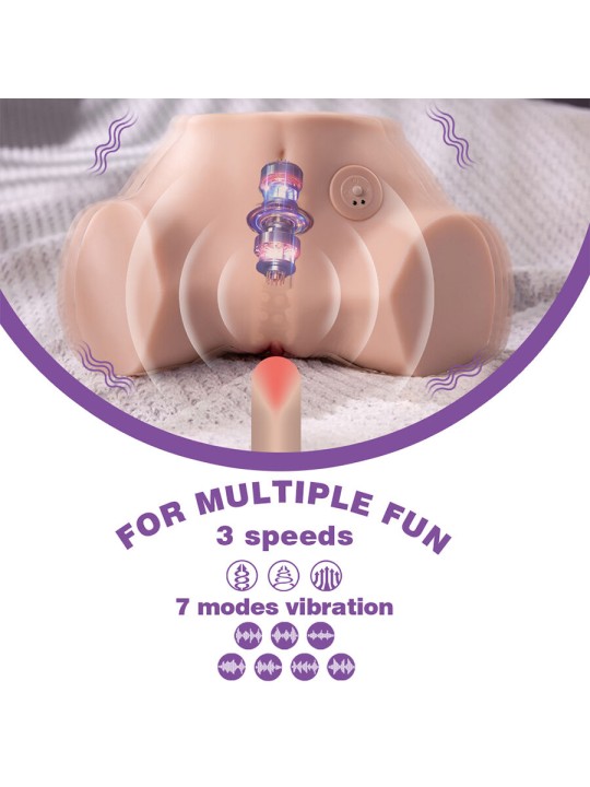 XISE FENNIE SHAKING MASTURBADOR VAGINA Y ANO REALISTICO MULTIPOSICION CON VIBRACION