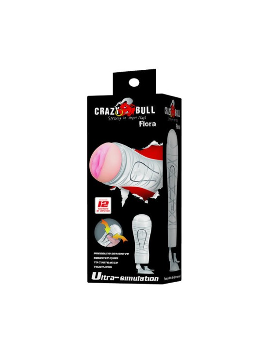 CRAZY BULL FLORA MASTURBADOR VAGINA RECARGABLE