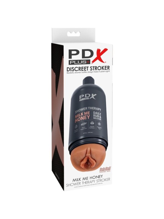 PDX PLUS MASTURBADOR STROKER DISENO DISCRETO DE BOTE CHAMPU MILK ME HONEY CARAMELO