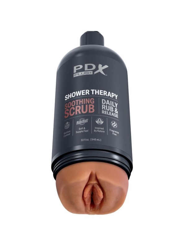 PDX PLUS MASTURBADOR STROKER DISENO DISCRETO DE BOTE CHAMPU SOOTHING SCRUB CARAMELO