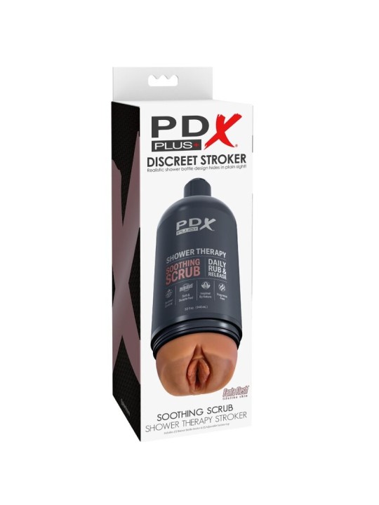 PDX PLUS MASTURBADOR STROKER DISENO DISCRETO DE BOTE CHAMPU SOOTHING SCRUB CARAMELO