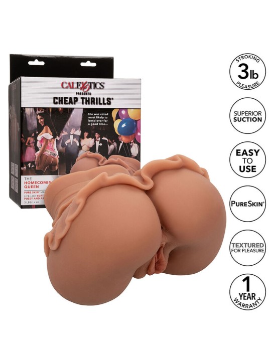 CALEXOTICS THE HOMECOMING QUEEN DOBLE MASTURBADOR REALISTICO CARAMELO