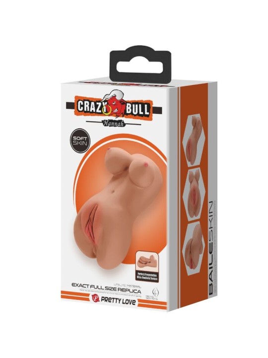 CRAZY BULL HANNAH MASTURBADOR DOBLE VAGINA ANO REALISTICO MULATO