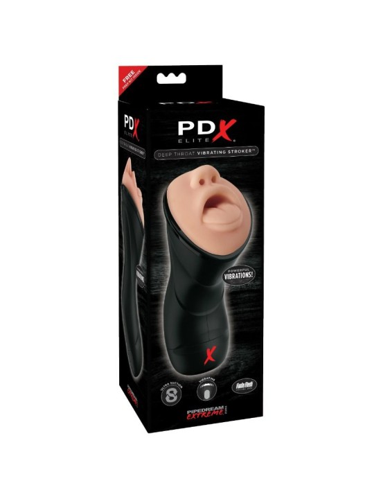 PDX ELITE STROKER REALISTICO GARGANTA PROFUNDA CON VIBRACION