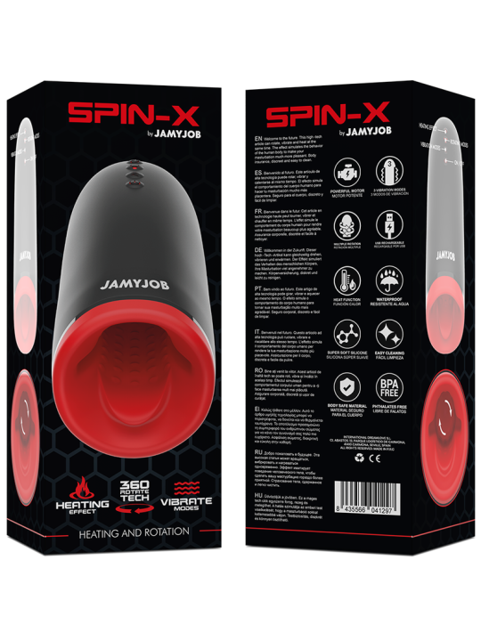 JAMYJOB SPIN X MASTURBADOR CON ROTACION Y FUNCION CALOR