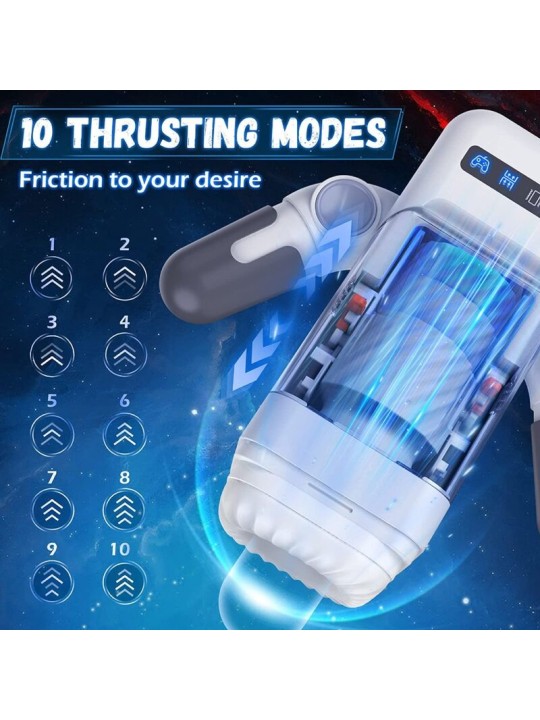 GAME CUP MASTURBADOR MASCULINO CON VIBRACION Y FUNCION CALOR CON SOPORTE PARA MOVILES NEGRO