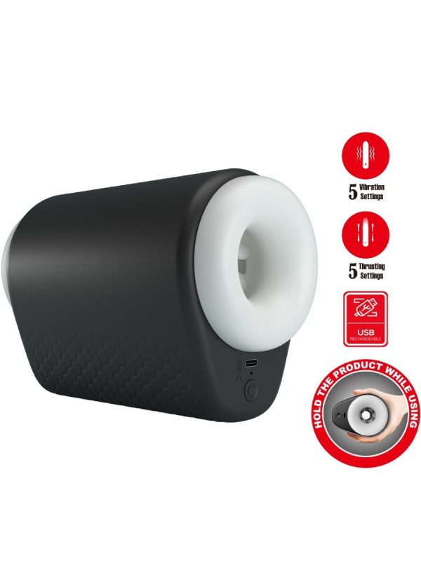 PRETTY LOVE DJ GIRL MASTURBADOR MASCULINO CON VIBRACION 5 CONFIGURACIONES NEGRO