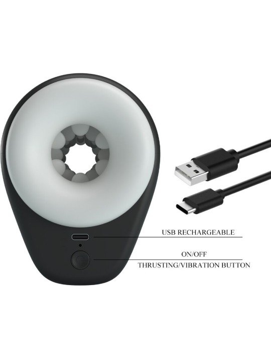 PRETTY LOVE DJ GIRL MASTURBADOR MASCULINO CON VIBRACION 5 CONFIGURACIONES NEGRO