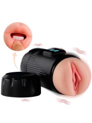 SHEQU KAY MASTURBADOR DOBLE CON VIBRACION DUAL BOCA Y VAGINA