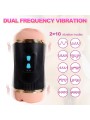 SHEQU KAY MASTURBADOR DOBLE CON VIBRACION DUAL BOCA Y VAGINA