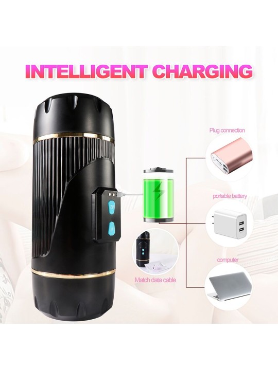 SHEQU KAY MASTURBADOR DOBLE CON VIBRACION DUAL BOCA Y VAGINA