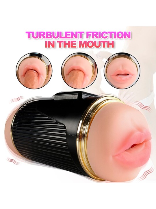 SHEQU KAY MASTURBADOR DOBLE CON VIBRACION DUAL BOCA Y VAGINA