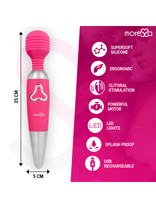 MORESSA ODILON WAND POTENTE MOTOR MAS DOS CABEZALES PREMIUM SILICONE RECARGABLE