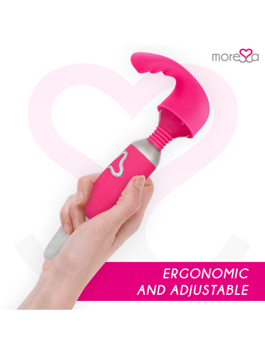 MORESSA ODILON WAND POTENTE MOTOR MAS DOS CABEZALES PREMIUM SILICONE RECARGABLE