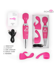 MORESSA ODILON WAND POTENTE MOTOR MAS DOS CABEZALES PREMIUM SILICONE RECARGABLE