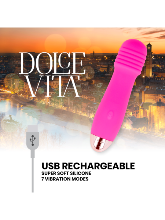 DOLCE VITA VIBRADOR RECARGABLE THREE ROSA 7 VELOCIDADES