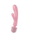 SATISFYER TRIPLE LOVER MASAJEADOR VIBRADOR RABBIT ROSA