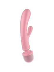 SATISFYER TRIPLE LOVER MASAJEADOR VIBRADOR RABBIT ROSA