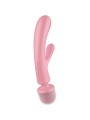 SATISFYER TRIPLE LOVER MASAJEADOR VIBRADOR RABBIT ROSA