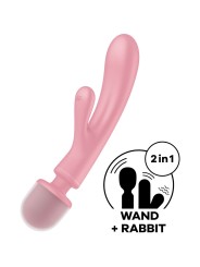 SATISFYER TRIPLE LOVER MASAJEADOR VIBRADOR RABBIT ROSA