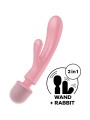 SATISFYER TRIPLE LOVER MASAJEADOR VIBRADOR RABBIT ROSA
