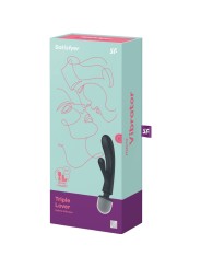 SATISFYER TRIPLE LOVER MASAJEADOR VIBRADOR RABBIT ROSA