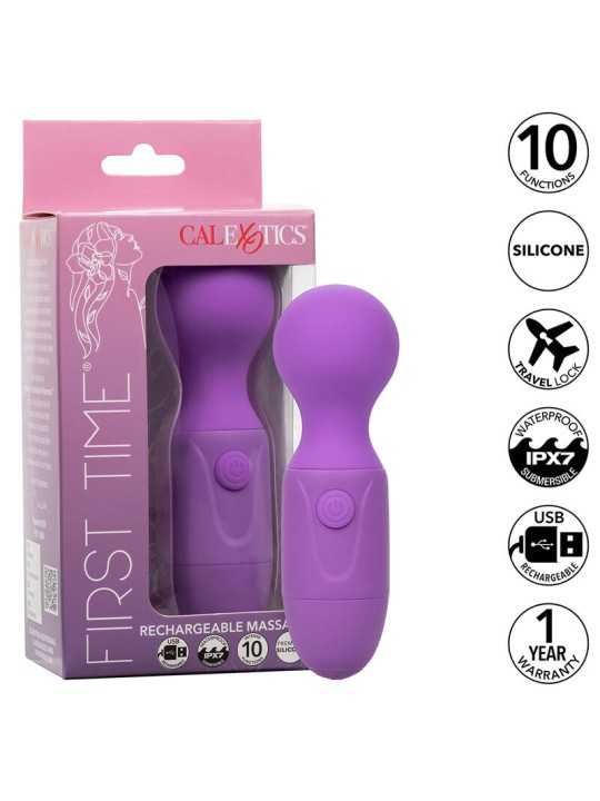 CALEXOTICS FIRST TIME MASAJEADOR RECARGABLE 10 VIBRACIONES VIOLETA