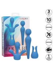 CALEXOTICS COUTURE KIT VIBRADOR WAND 10 VIBRACIONES AZUL