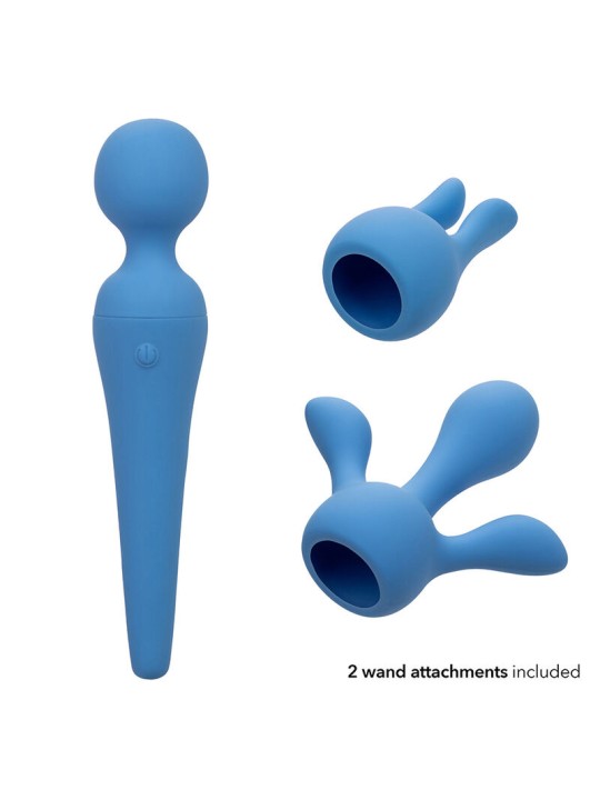CALEXOTICS COUTURE KIT VIBRADOR WAND 10 VIBRACIONES AZUL