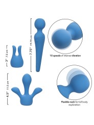 CALEXOTICS COUTURE KIT VIBRADOR WAND 10 VIBRACIONES AZUL