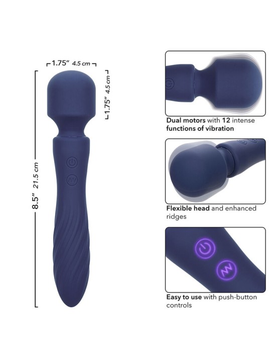 CALEXOTICS CHARISMA MYSTIQUE MASAJEADOR DOBLE MOTOR 12 FUNCIONES 215 CM X 45 CM MORADO