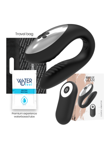 BRILLY GLAM WE LOVE VIBRADOR PARA PAREJAS CONTROL REMOTO NEGRO