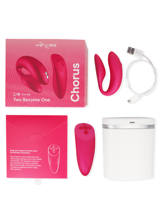 WE VIBE CHORUS VIBRADOR PAREJAS CON CONTROL SQUEEZE ROSA