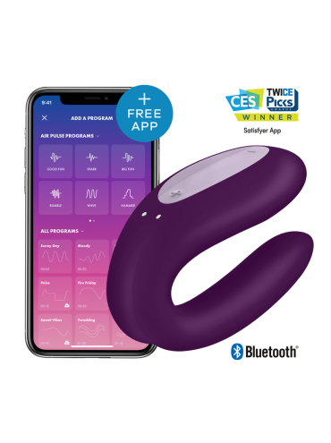 SATISFYER DOUBLE JOY CON APP MORADO