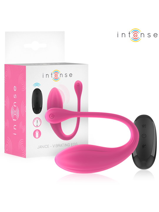 INTENSE JANICE VIBRADOR U DOBLE ESTIMULACION 10 VIBRACIONES ROSA CONTROL REMOTO