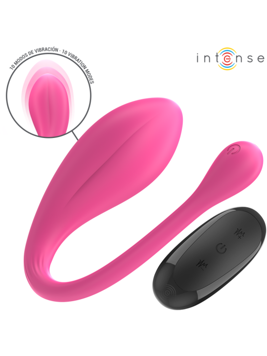 INTENSE JANICE VIBRADOR U DOBLE ESTIMULACION 10 VIBRACIONES ROSA CONTROL REMOTO