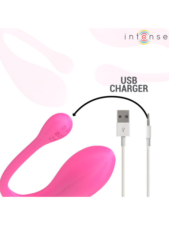 INTENSE JANICE VIBRADOR U DOBLE ESTIMULACION 10 VIBRACIONES ROSA CONTROL REMOTO