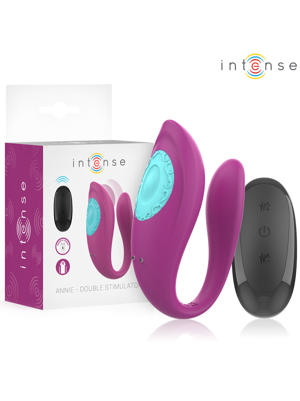 INTENSE ANNIE ESTIMULADOR VIBRADOR FORMA DE U MORADO CONTROL REMOTO