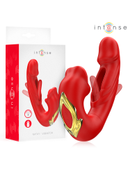 INTENSE NATHY VIBRADOR DOBLE CON BOCA ESTIMULADORA MULTIFUNCION ROJO