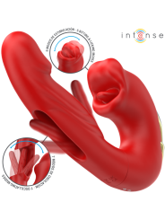 INTENSE NATHY VIBRADOR DOBLE CON BOCA ESTIMULADORA MULTIFUNCION ROJO