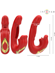 INTENSE NATHY VIBRADOR DOBLE CON BOCA ESTIMULADORA MULTIFUNCION ROJO