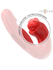 INTENSE NATHY VIBRADOR DOBLE CON BOCA ESTIMULADORA MULTIFUNCION ROJO