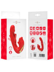 INTENSE NATHY VIBRADOR DOBLE CON BOCA ESTIMULADORA MULTIFUNCION ROJO
