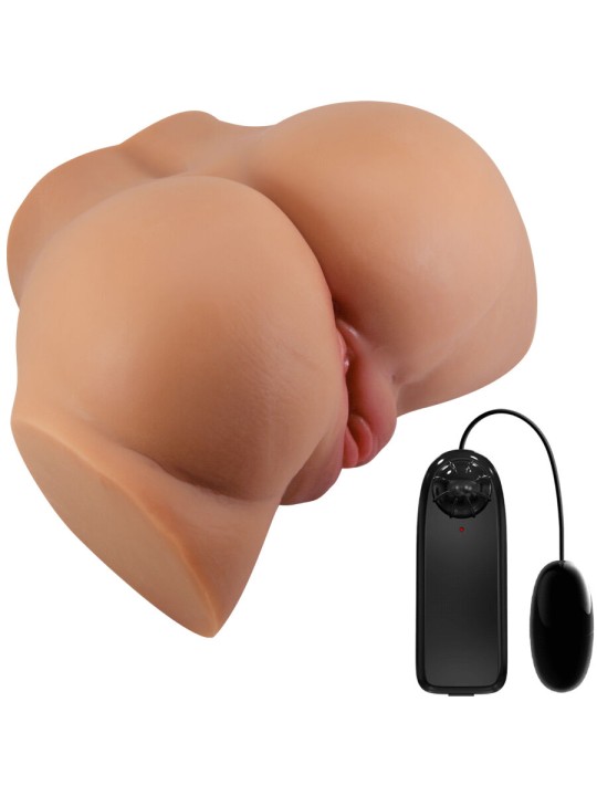 CRAZY BULL EMILIA TRASERO VIBRADOR CON VAGINA Y ANO REALISTICO NATURAL CONTROL REMOTO