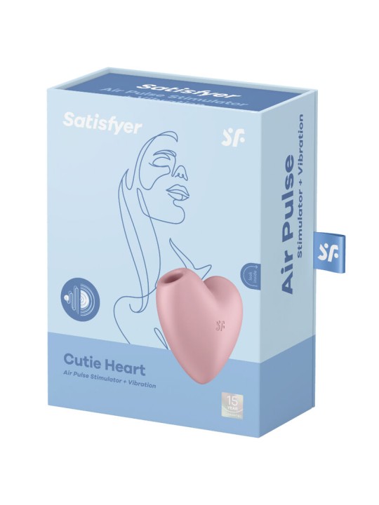 SATISFYER CUTIE HEART ESTIMULADOR Y VIBRADOR AZUL