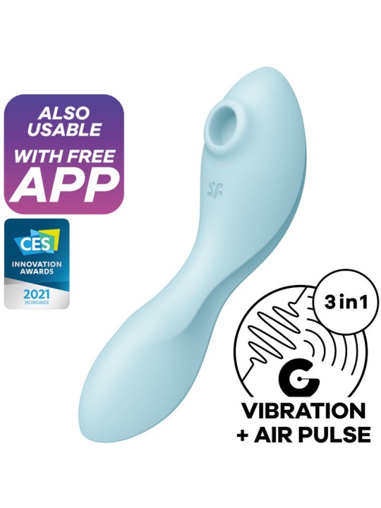 SATISFYER CURVY TRINITY 5 ESTIMULADOR Y VIBRADOR APP AZUL