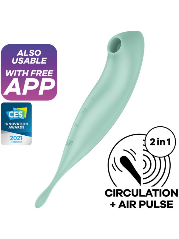 SATISFYER TWIRLING PRO ESTIMULADOR Y VIBRADOR APP VERDE