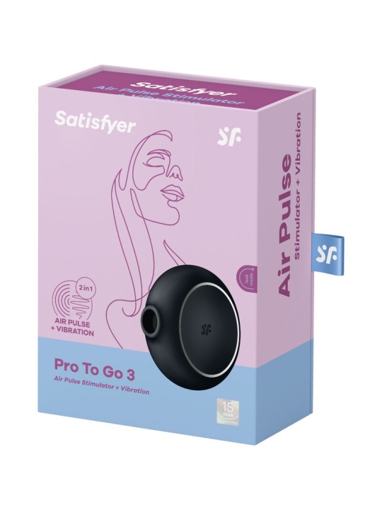 SATISFYER PRO TO GO 3 ESTIMULADOR Y VIBRADOR DOBLE NEGRO