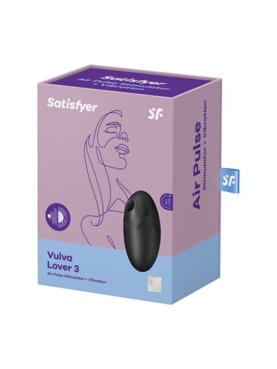 SATISFYER VULVA LOVER 3 ESTIMULADOR Y VIBRADOR NEGRO