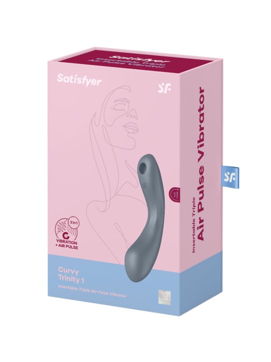 SATISFYER CURVE TRINITY 1 AIR PULSE VIBRATION GRIS